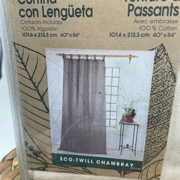 PARK B. SMITH NWT Eco Twill Chambray Tab Top Curtain Panel 40 inches x 84 inches - Picture 8 of 8
